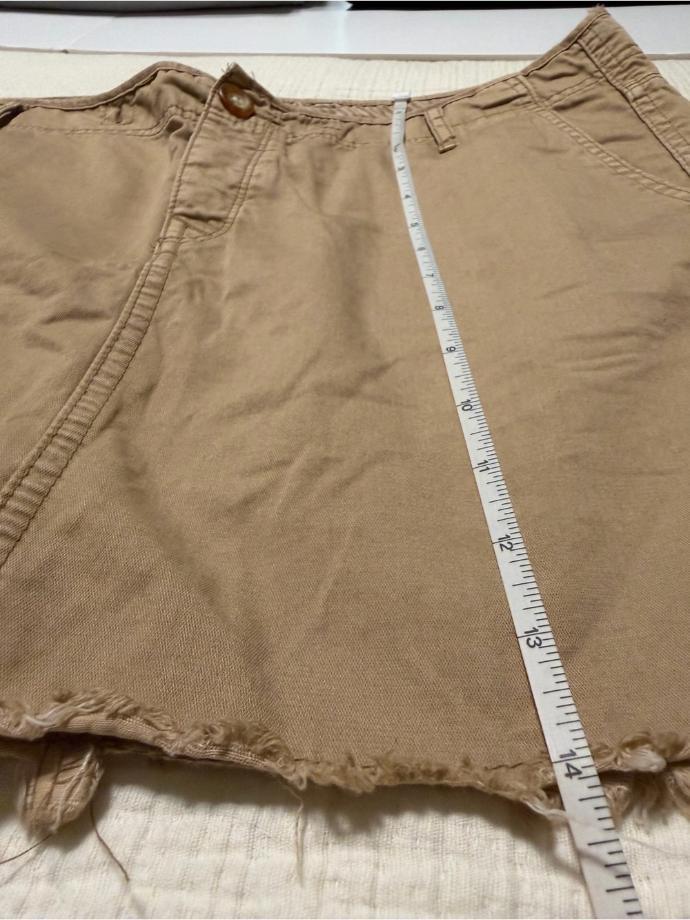 GAP Khaki Frayed Hem Mini Skirt Size 10 - Picture 8 of 12